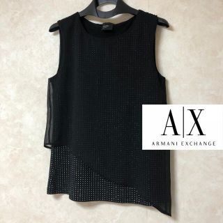 アルマーニエクスチェンジ(ARMANI EXCHANGE)の【新品】A/X アルマーニエクスチェンジ　エンべリッシュタンク　シフォンノースリ(シャツ/ブラウス(半袖/袖なし))