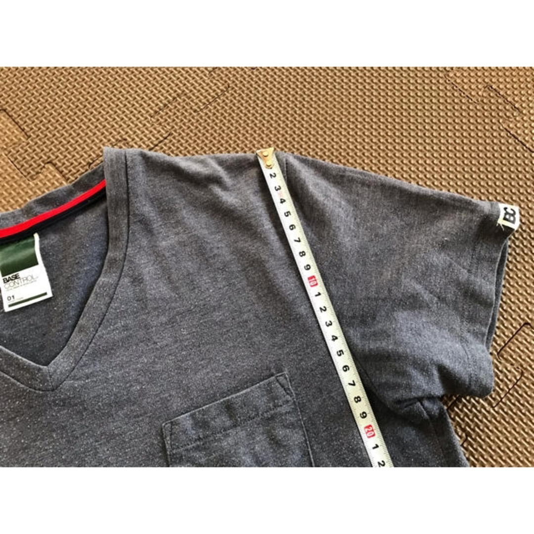 BASE CONTROL(ベースコントロール)の[BASE CONTROL]メンズ◆ブルーグレー系 半袖Ｔシャツ Vネック S メンズのトップス(Tシャツ/カットソー(半袖/袖なし))の商品写真