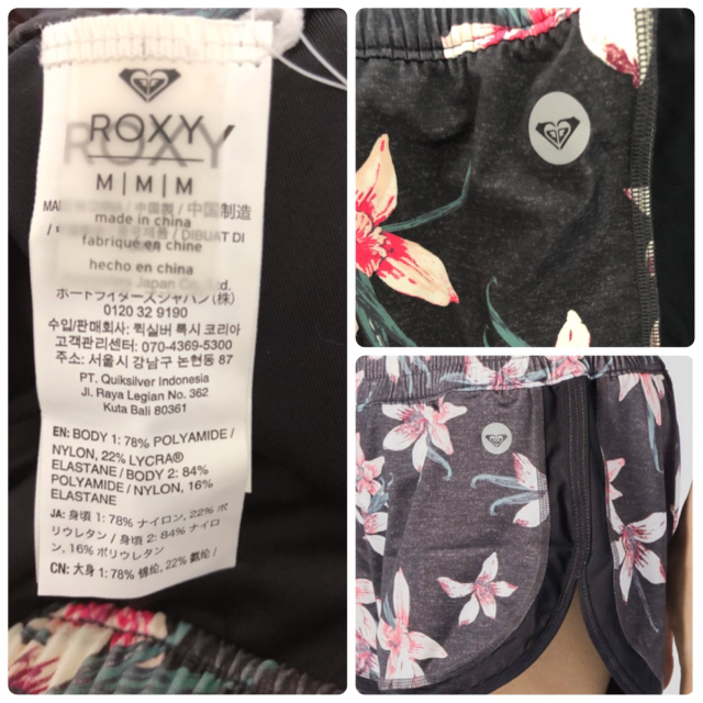 Roxy(ロキシー)の最終値下げ！新品タグ付き★花柄ショートパンツ　Mサイズ スポーツ/アウトドアのランニング(ウェア)の商品写真