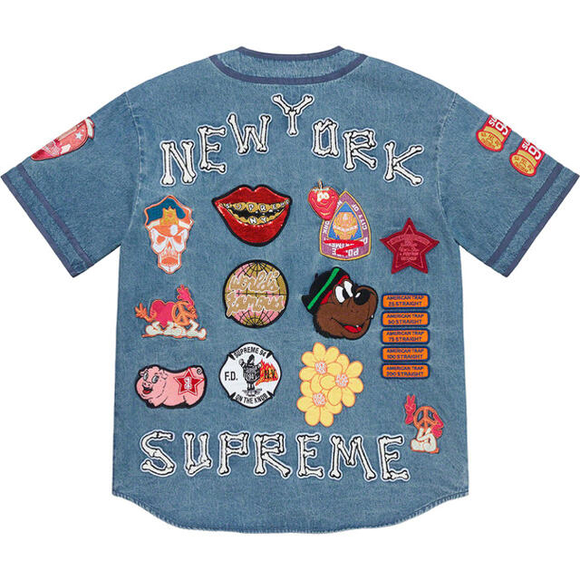 Supreme(シュプリーム)のSupreme Patches Denim Baseball Jersey メンズのジャケット/アウター(Gジャン/デニムジャケット)の商品写真