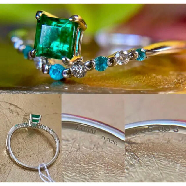 ご専用です☘️美しいエメラルドとパライバトルマリンダイヤモンドエタニティーリング レディースのアクセサリー(リング(指輪))の商品写真