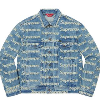 シュプリーム(Supreme)のFrayed Logos Denim Trucker Jacket blue(Gジャン/デニムジャケット)