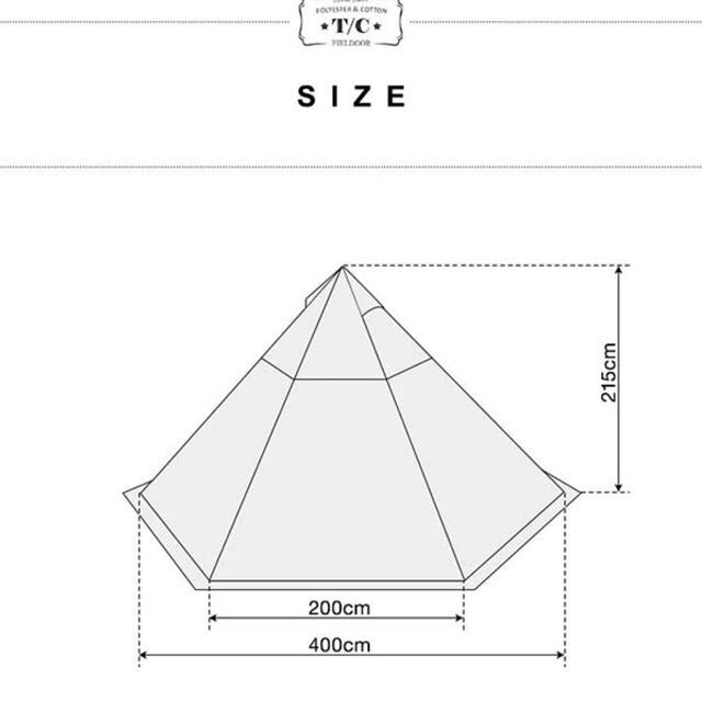 FIELDOOR ワンポールテント　TC400