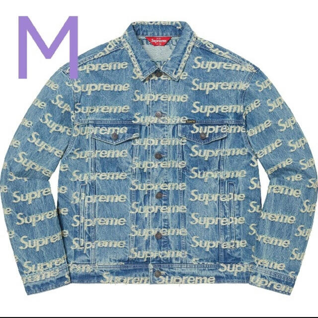 Supreme(シュプリーム)のFrayed Logos Denim Trucker Jacket blue  メンズのジャケット/アウター(Gジャン/デニムジャケット)の商品写真