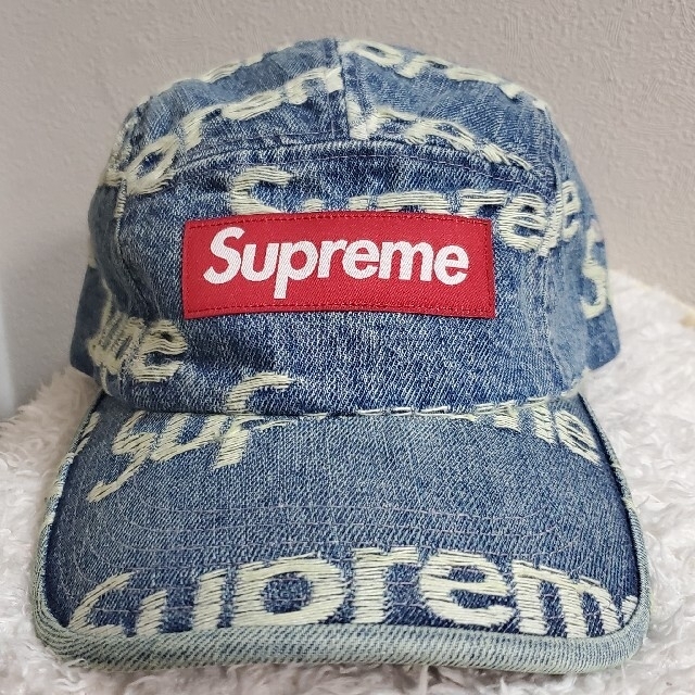 現品画像有Supreme Frayed Logos Denim Camp Cap 1