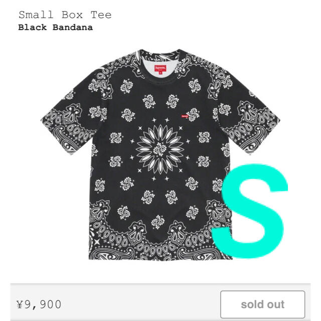 supreme Small Box Tee バンダナ　ブラック　S