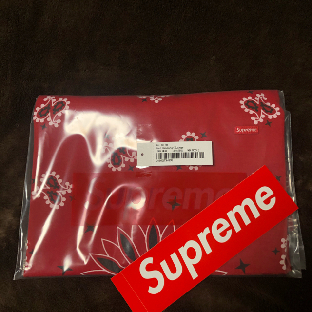 Supreme(シュプリーム)のsupreme small box tee bandana バンダナT Red メンズのトップス(Tシャツ/カットソー(半袖/袖なし))の商品写真