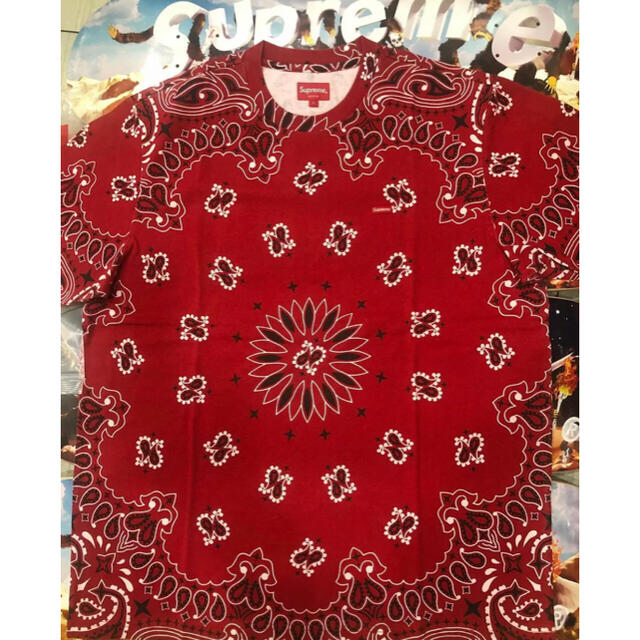 Supreme(シュプリーム)のsupreme small box tee bandana バンダナT Red メンズのトップス(Tシャツ/カットソー(半袖/袖なし))の商品写真