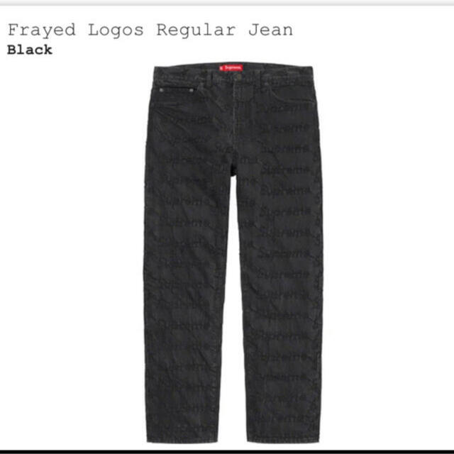 Supreme Frayed Logos Regular Jean Black