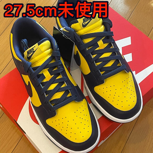 スニーカーnike dunk low retro "michigan"