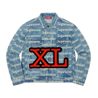 シュプリーム(Supreme)のFrayed Logos Denim Trucker Jacket blue(Gジャン/デニムジャケット)