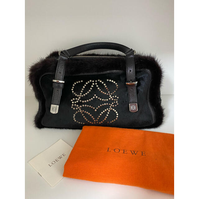 LOEWE(ロエベ)のロエベ　アマソナ　ファーハラコハンドバッグ　中古 レディースのバッグ(ハンドバッグ)の商品写真