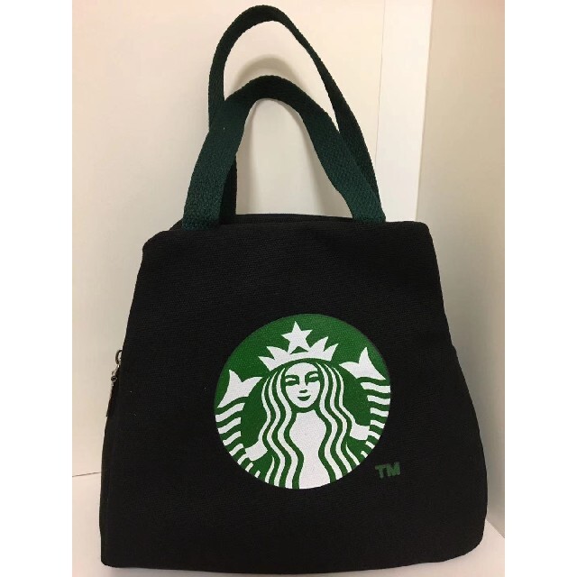 Starbucks Coffee(スターバックスコーヒー)の【スターバックス】バントバッグ　ミニ手提げバッグ　キャンバスバッグ　ブラック レディースのバッグ(トートバッグ)の商品写真