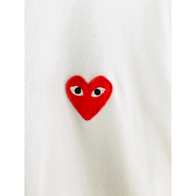 COMME des GARCONS(コムデギャルソン)の【良品★名作★メンズLサイズ】プレイコムデギャルソン ホワイト ハート Tシャツ メンズのトップス(Tシャツ/カットソー(半袖/袖なし))の商品写真