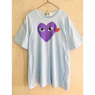 コムデギャルソン(COMME des GARCONS)の【希少★メンズLサイズ】プレイコムデギャルソン ライトブルー パープル Tシャツ(Tシャツ/カットソー(半袖/袖なし))