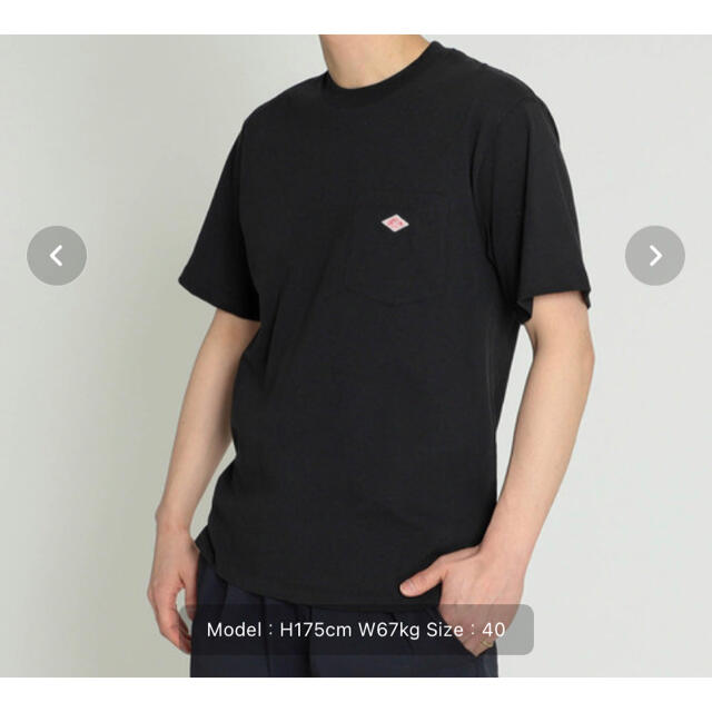 DANTON(ダントン)のDANTON クルーネックTシャツ 半袖 ブラック メンズ Mサイズ メンズのトップス(Tシャツ/カットソー(半袖/袖なし))の商品写真