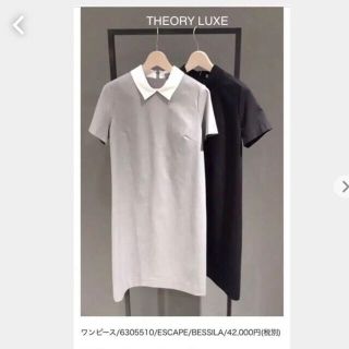 セオリーリュクス(Theory luxe)のtheory luxe★白襟ワンピース40size新品タグ付き(ひざ丈ワンピース)