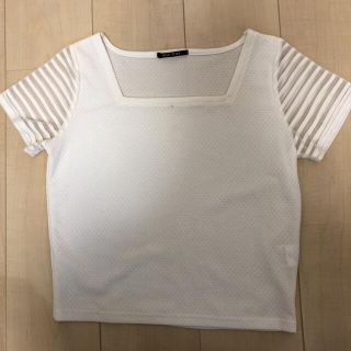 ワンウェイ(one*way)の白ショート丈トップス(Tシャツ(半袖/袖なし))