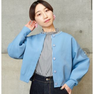 ドットアンドストライプスチャイルドウーマン(Dot&Stripes CHILDWOMAN)のドットアンドストライプス　ストレッチポリエステル ミラノリブカーディガン(カーディガン)