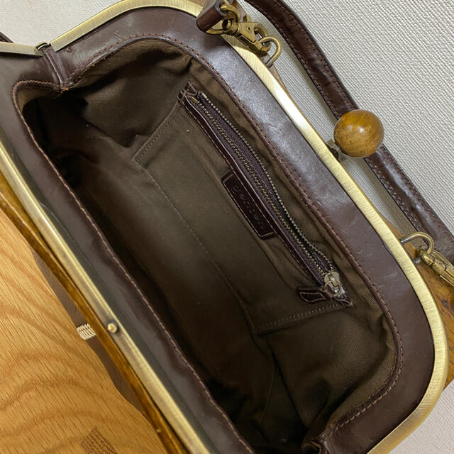 genten(ゲンテン)の＊gentenの可愛いレザー＆木製のがま口bagです＊ レディースのバッグ(ショルダーバッグ)の商品写真