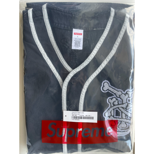 ブラックサイズSupreme Patches Denim Baseball Jersey