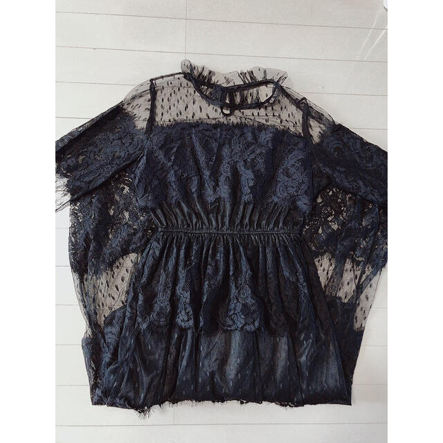 黒　レースワンピース レディースのフォーマル/ドレス(ミディアムドレス)の商品写真