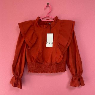 ザラ(ZARA)のZARA ラッフルポプリンシャツ(シャツ/ブラウス(長袖/七分))