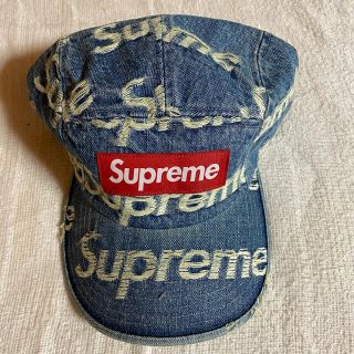 シュプリーム(Supreme)のsupreme Frayed Logos Denim Camp Cap 青(キャップ)