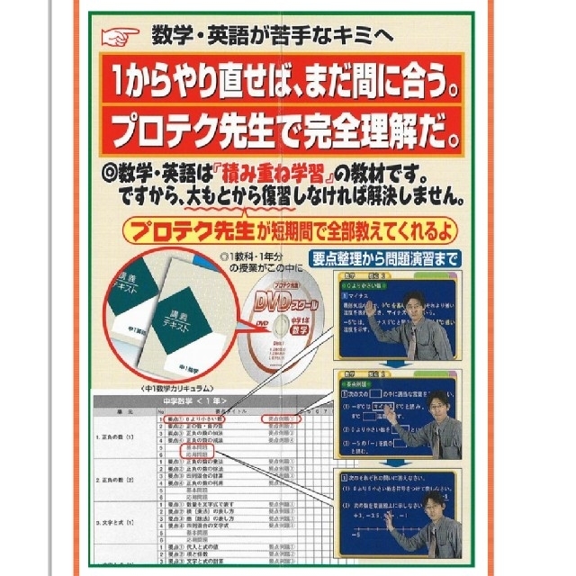 ☆美品☆中学学習教材プロテク先生 DVDスクール 中学1 年生 | ochge.org