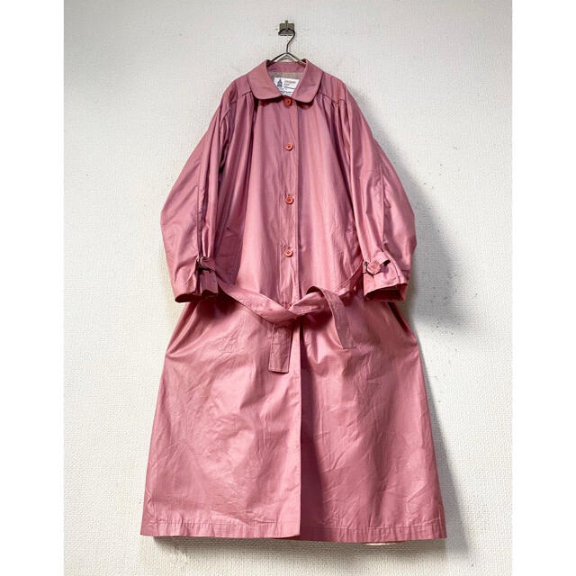 vintage 70s usa製 ピンク 変形 レトロ ステンカラーコート 入荷 www