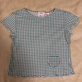 ザラキッズ(ZARA KIDS)のザラベビー☆ギンガムチェック半袖Tシャツ(Tシャツ/カットソー)