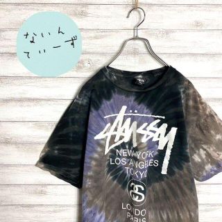 ステューシー(STUSSY)の【メキシコ製】ステューシー　ワールドツアー　両面ロゴ　タイダイ染め　Tシャツ(Tシャツ/カットソー(半袖/袖なし))