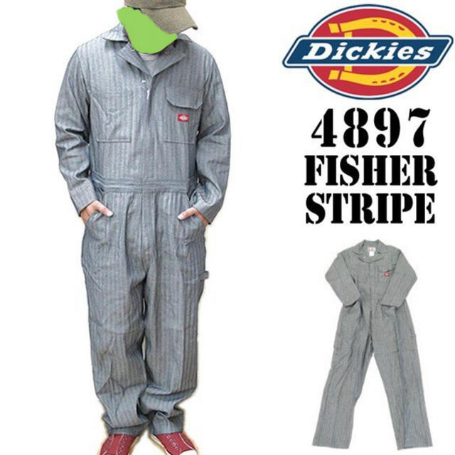 Dickies(ディッキーズ)の★未使用★【Dickies】XLつなぎ/カバーオール　FISHER STRIPE メンズのジャケット/アウター(カバーオール)の商品写真