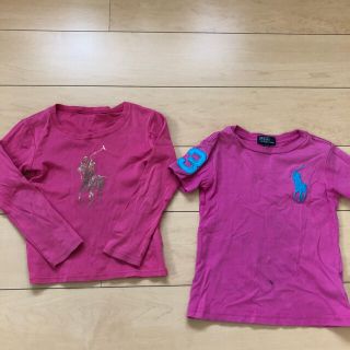 ポロラルフローレン(POLO RALPH LAUREN)の34女の子100から110程度本物ラルフローレンの半袖と長袖２点　ピンク系 (Tシャツ/カットソー)