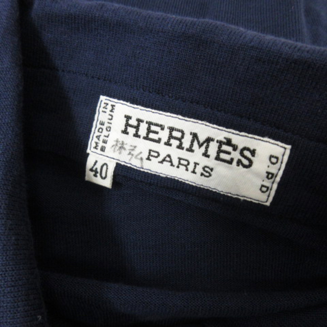 Hermes(エルメス)のエルメス HERMES シャツ 長袖  刺繍 ワッペン ネイビー 40 ECR3 レディースのトップス(シャツ/ブラウス(長袖/七分))の商品写真