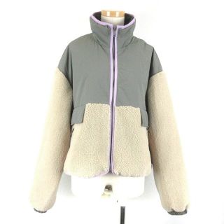 ザラ(ZARA)のザラ ジャケット ブルゾン コンビフードジャンパー 中綿 ベージュ グレー M(ブルゾン)