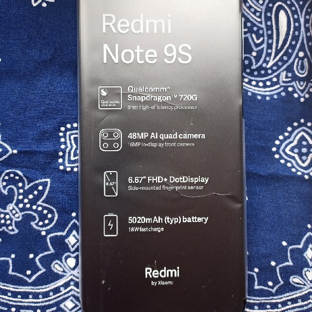 redmi note 9S　64gb Glacier White スマホ/家電/カメラのスマートフォン/携帯電話(スマートフォン本体)の商品写真