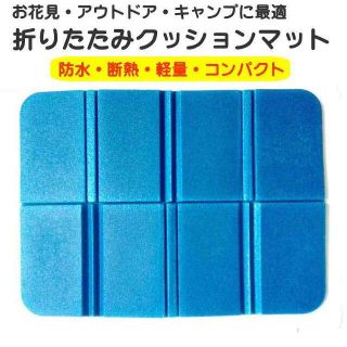 折りたたみ マット クッション ブルー 収納袋 //box(その他)