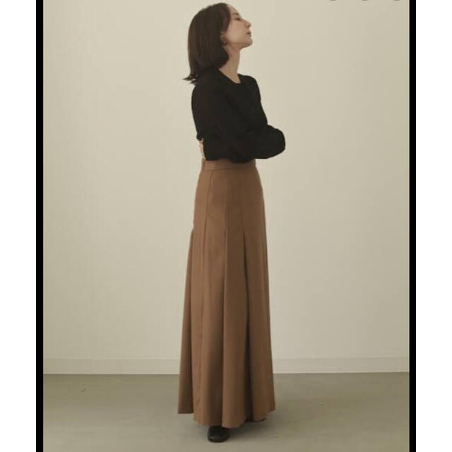 louren / pleats flare long skirt