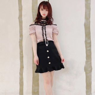 アンクルージュ(Ank Rouge)のAnk Rouge☆最新☆新品☆ビジュー肩あきトップス☆ピンク☆(カットソー(半袖/袖なし))