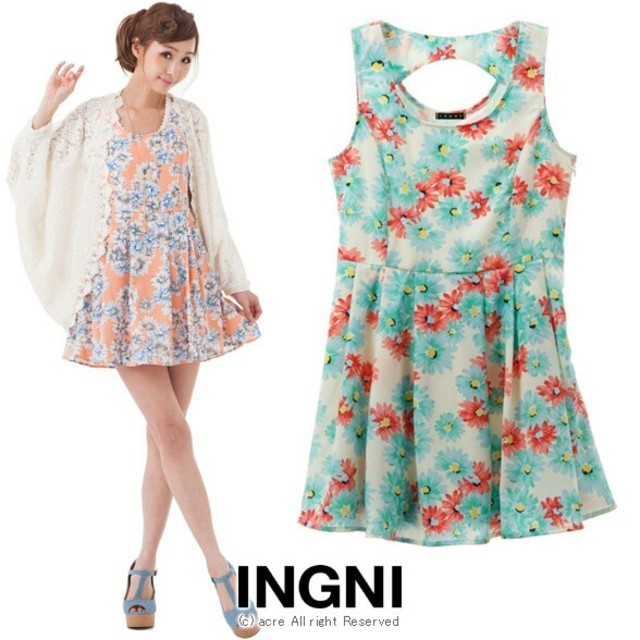 INGNI(イング)の新品 INGNI 花柄ﾜﾝﾋﾟｰｽ レディースのワンピース(ミニワンピース)の商品写真