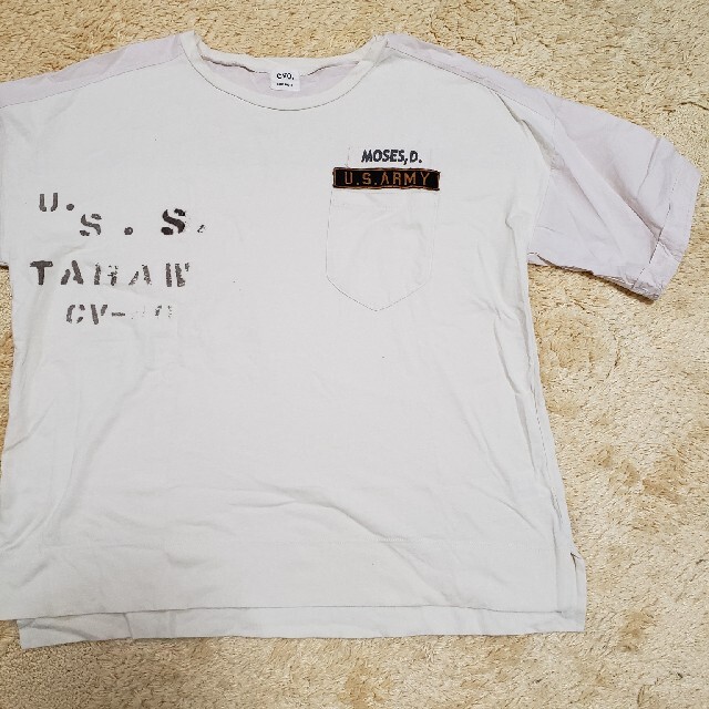 CUBE SUGAR(キューブシュガー)の異素材Tシャツ　生なり　キューブシュガー レディースのトップス(Tシャツ(半袖/袖なし))の商品写真