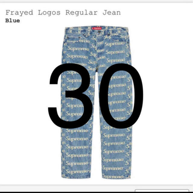 30状態30 Frayed Logos Regular Jean blue