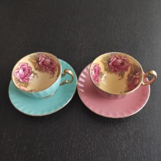 エインズレイ(Aynsley China)のAYNSLEY エインズレイ カップ&ソーサー 2客 アーカイバルローズ(グラス/カップ)