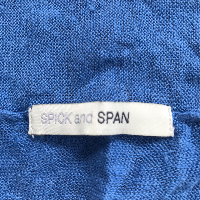 Spick & Span(スピックアンドスパン)のSPICK and SPAN 青　半袖カーディガン レディースのトップス(カーディガン)の商品写真