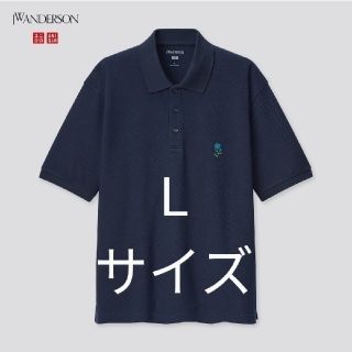 ユニクロ(UNIQLO)の UNIQLO × JW ANDERSON 花柄 ポロシャツ ネイビー L(ポロシャツ)