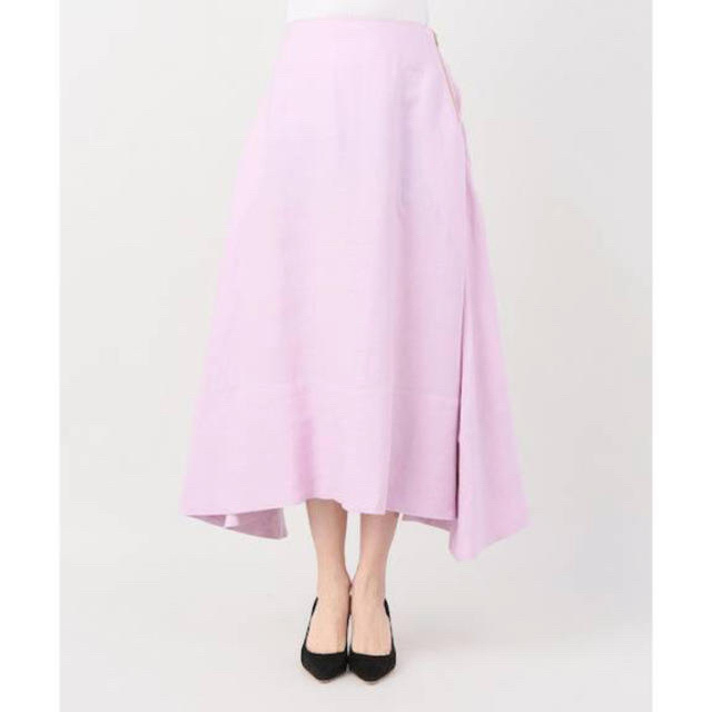 MADISONBLUE(マディソンブルー)のマディソンブルー  リネン　ミモレ　スカート　ピンク レディースのスカート(ロングスカート)の商品写真