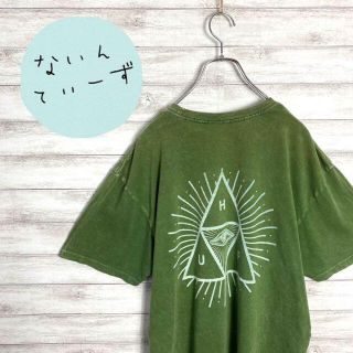 ハフ(HUF)の【アースカラー】HUF ハフ　グリーン　トライアングル　バックロゴ　Tシャツ(Tシャツ/カットソー(半袖/袖なし))