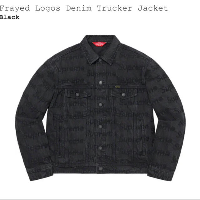 Frayed Logos Denim Trucker Jacket  black