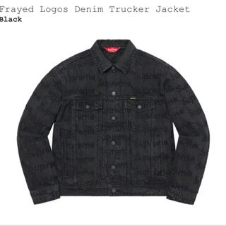 シュプリーム(Supreme)のFrayed Logos Denim Trucker Jacket  black(Gジャン/デニムジャケット)